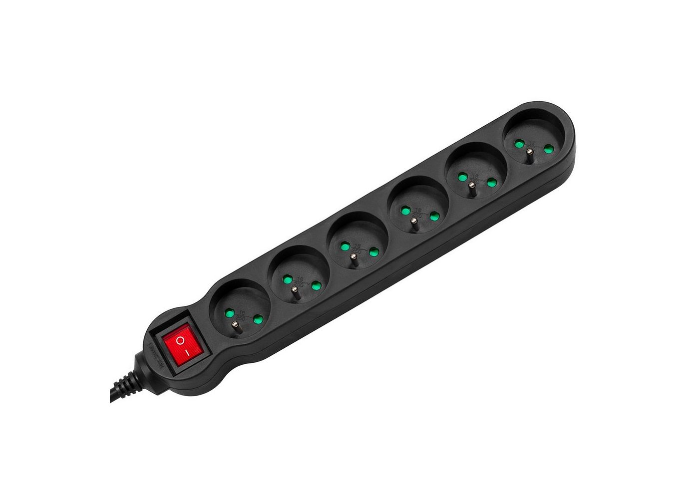 Maclean MCE187/MCE188 Steckdosenleiste 6-fach (Kabellänge 3 m), Verlängerungskabel Steckdosenleiste Maclean 6 Outlets Cable 3m/5m