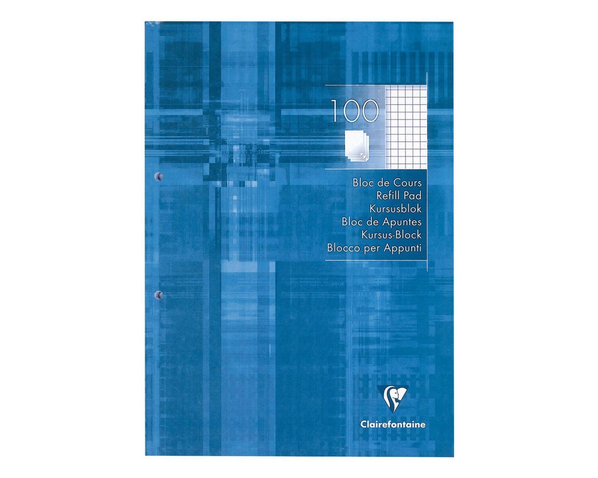 CLAIREFONTAINE Notizblock 5812C / Kursusblock, kariert, A4, 2-fach Lochung