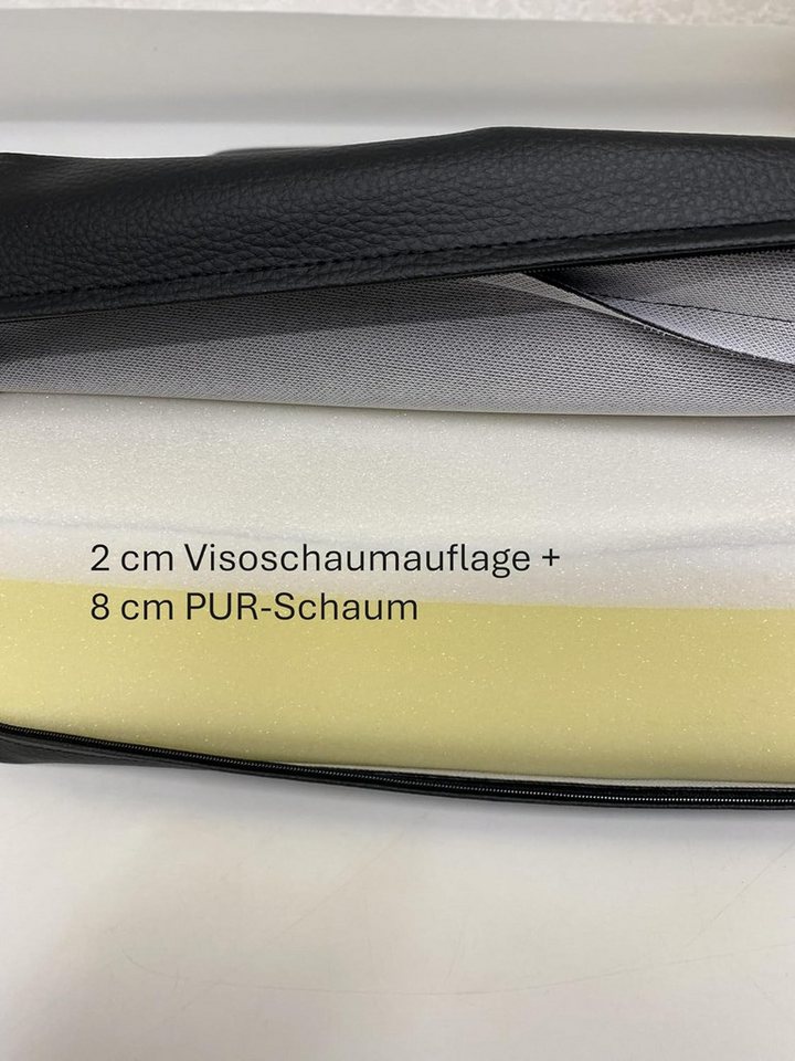 kissenfabrik-juwan Sitzkissen Sitzerhöhung, Extradickes Sitzpolster Elastischer Viscoschaum – Kunstleder Schwarz Bild 3