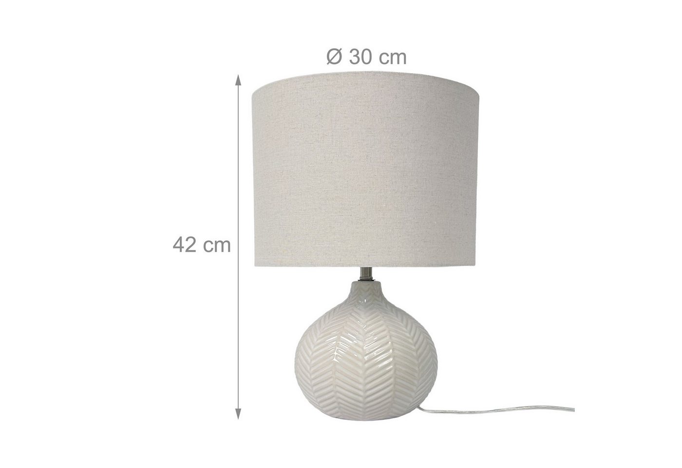 relaxdays Nachttischlampe Tischlampe Chevron-Muster, Ein- und Ausschalten per Kippschalter, Ohne Leuchtmittel Bild 3