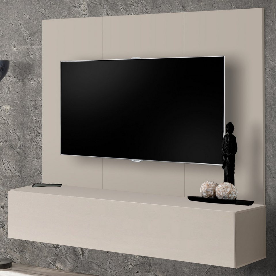Inn.Furn Wandpaneel Option, (TV Rückwandpaneel in Kaschmir / Sand, 116 x 118 cm) mit Ausschnitt für TV Wandhalterung Bild 4
