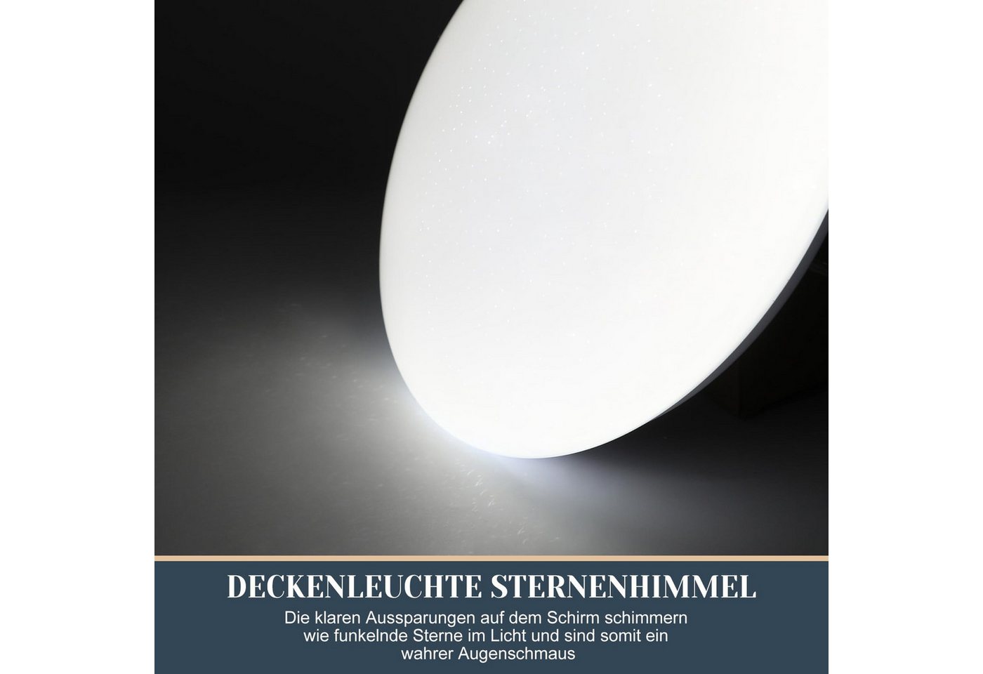 Nettlife LED Deckenleuchte LED Deckenleuchte Sternenhimmel Rund 25cm 12W, Sternenhimmel, LED fest integriert, Küche Deckenbeleuchtung Flurlampe für Kinderzimmer Treppenhaus Bild 2