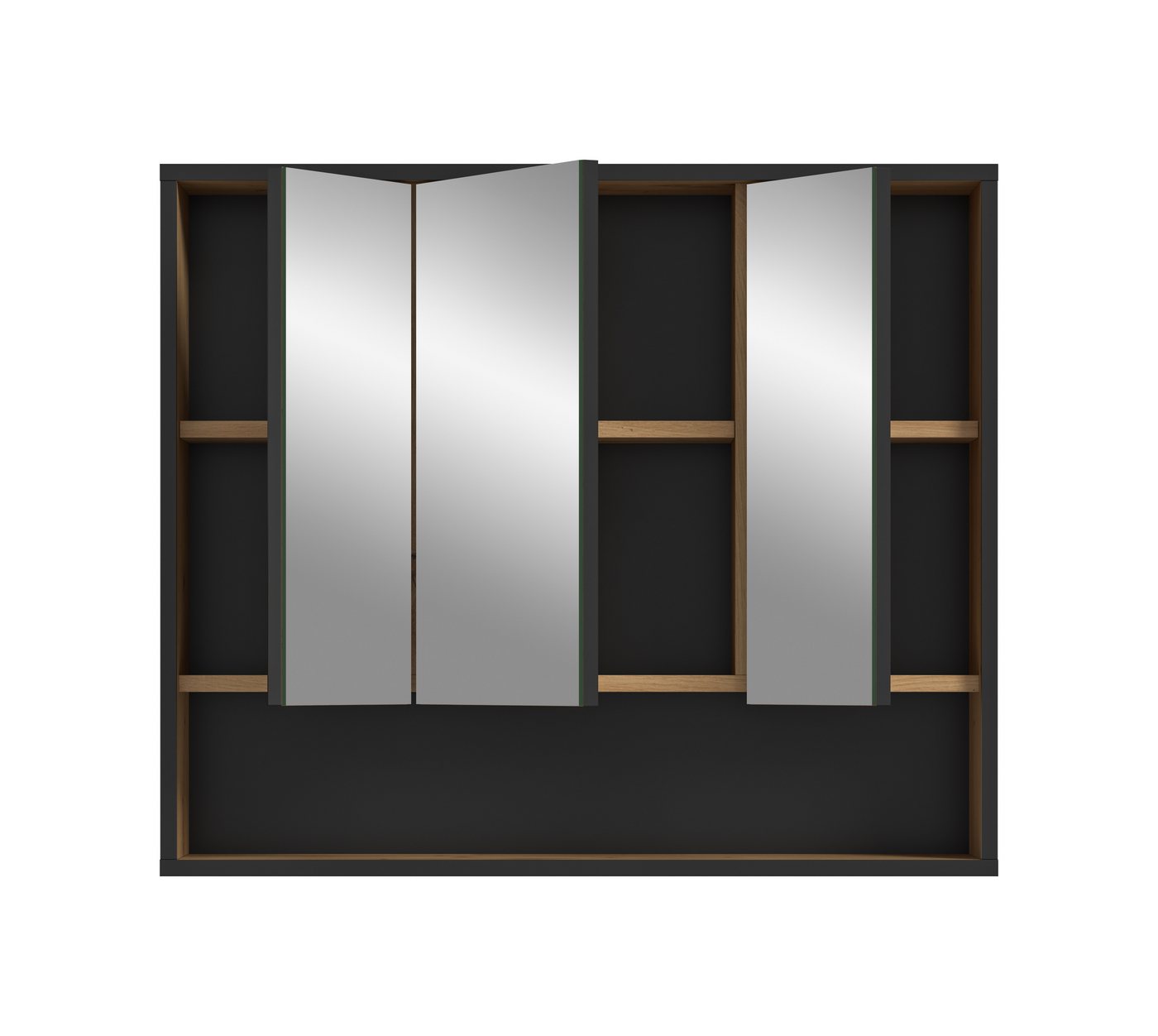 furnling Badezimmerspiegelschrank Benno 1 offenes Fach, 3 Spiegeltüren, Breite 80 cm, Badschrank, Badmöbel Bild 2
