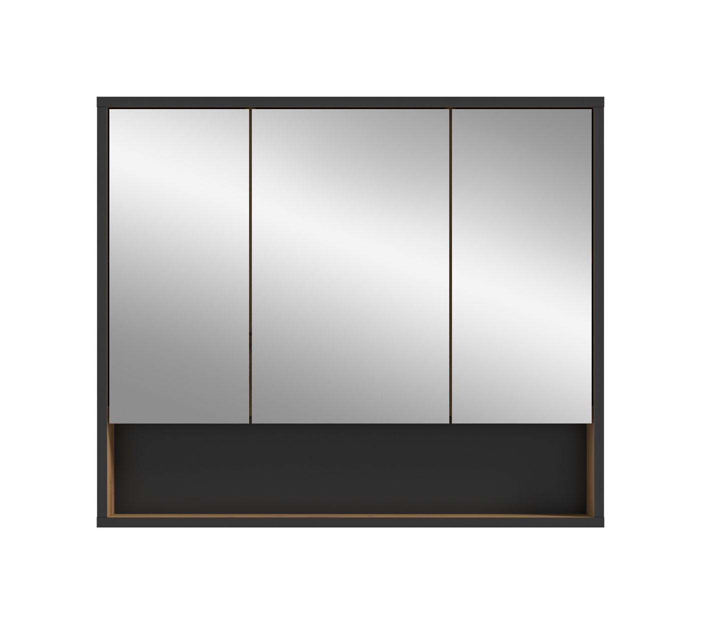 furnling Badezimmerspiegelschrank Benno 1 offenes Fach, 3 Spiegeltüren, Breite 80 cm, Badschrank, Badmöbel Bild 5