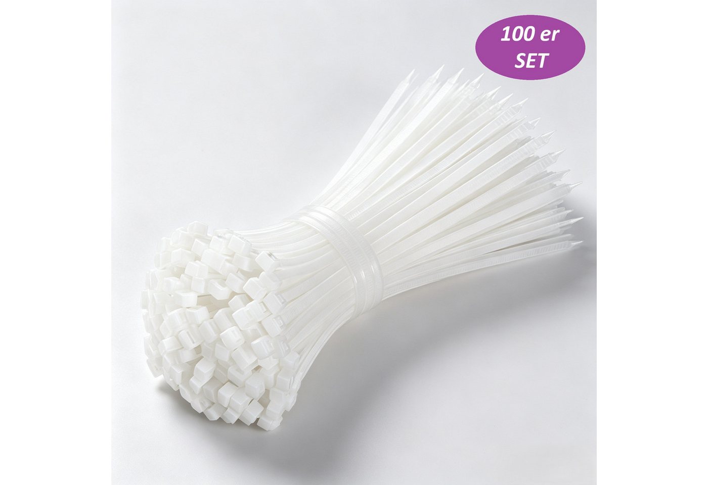 Rolipo Kabelbinder Nylon-Kabelbinder 7,6x400mm(100 Stk) selbstverriegelnd, hohe Zugkraft (100-St) flammhemmend 94V‑2, korrosionsbeständig, –25°C bis +85°C Bild 3