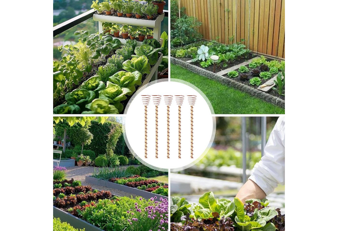 FELIXLEO Schneckenzaun Gartenbau Kupferspulen 35 cm Elektrokultur Pflanzstäbe, 1-St.
