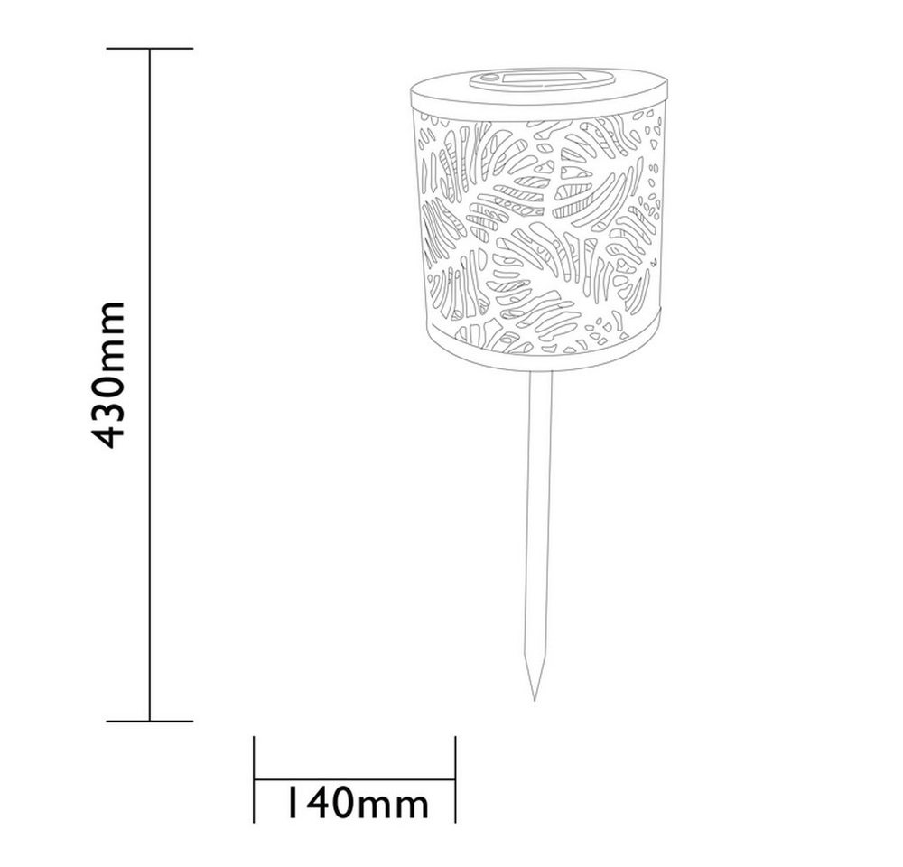 Luxform LED Gartenleuchte Luxform Forest LED Solar Steckleuchte Stableuchte, Soft Bild 3