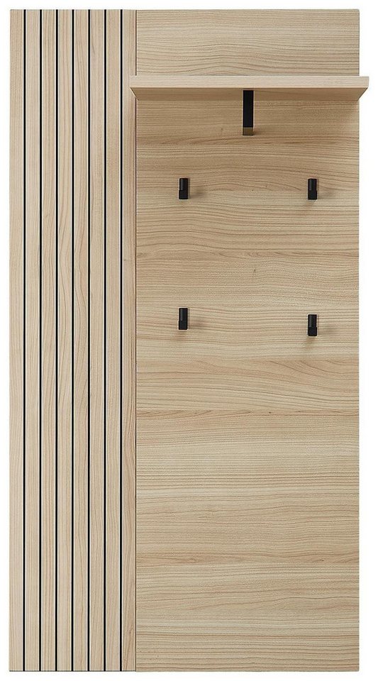 Innostyle Garderobenpaneel PISA, Riva Eiche Dekor, 1 Kleiderstange, 4 Haken, mit Hutablage, B 70 x H 175 x T 30 cm Bild 3