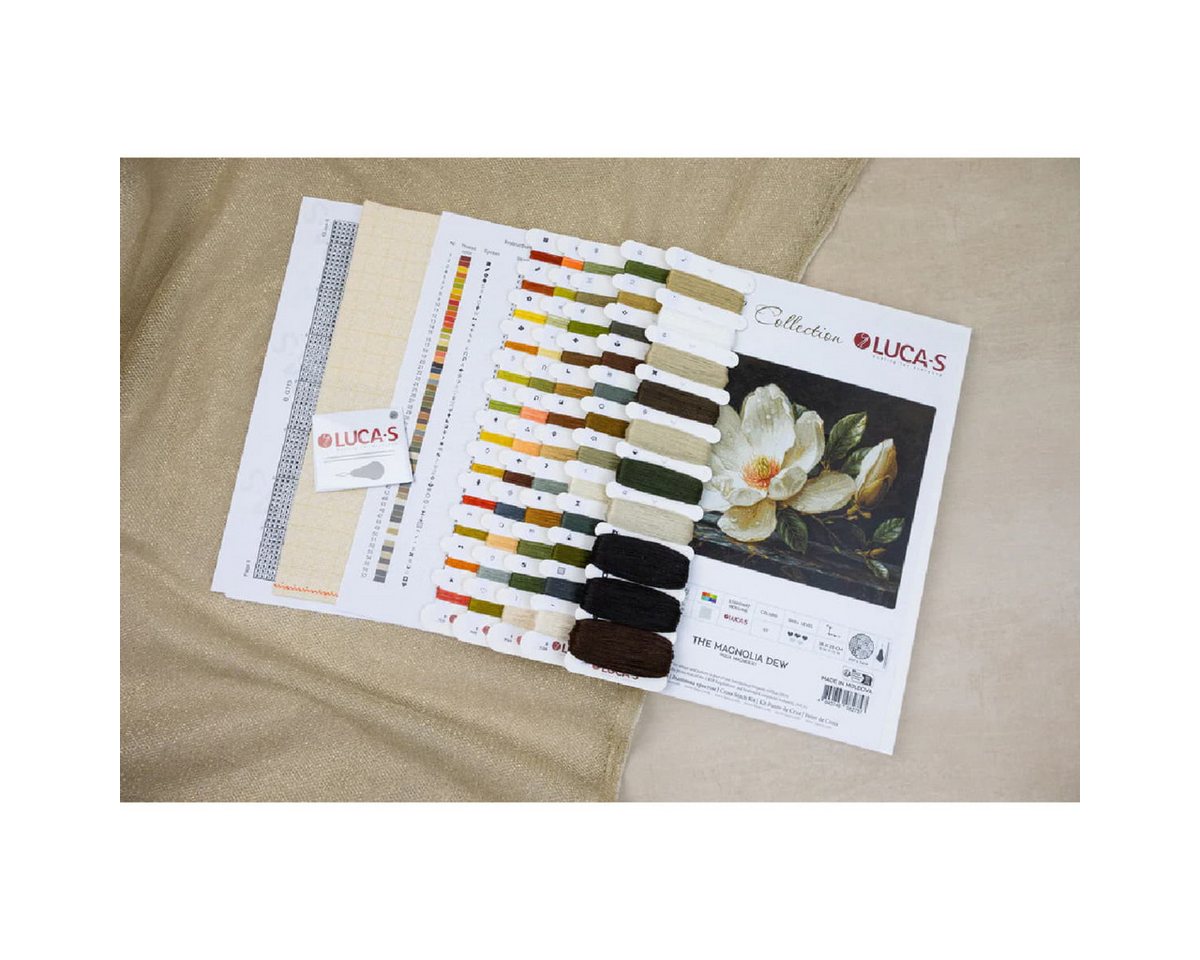 Luca-S Kreativset Luca-S Kreuzstich Stickpackung "Gold Collection, Der Magnolientau",..., (embroidery kit by Marussia) Bild 2