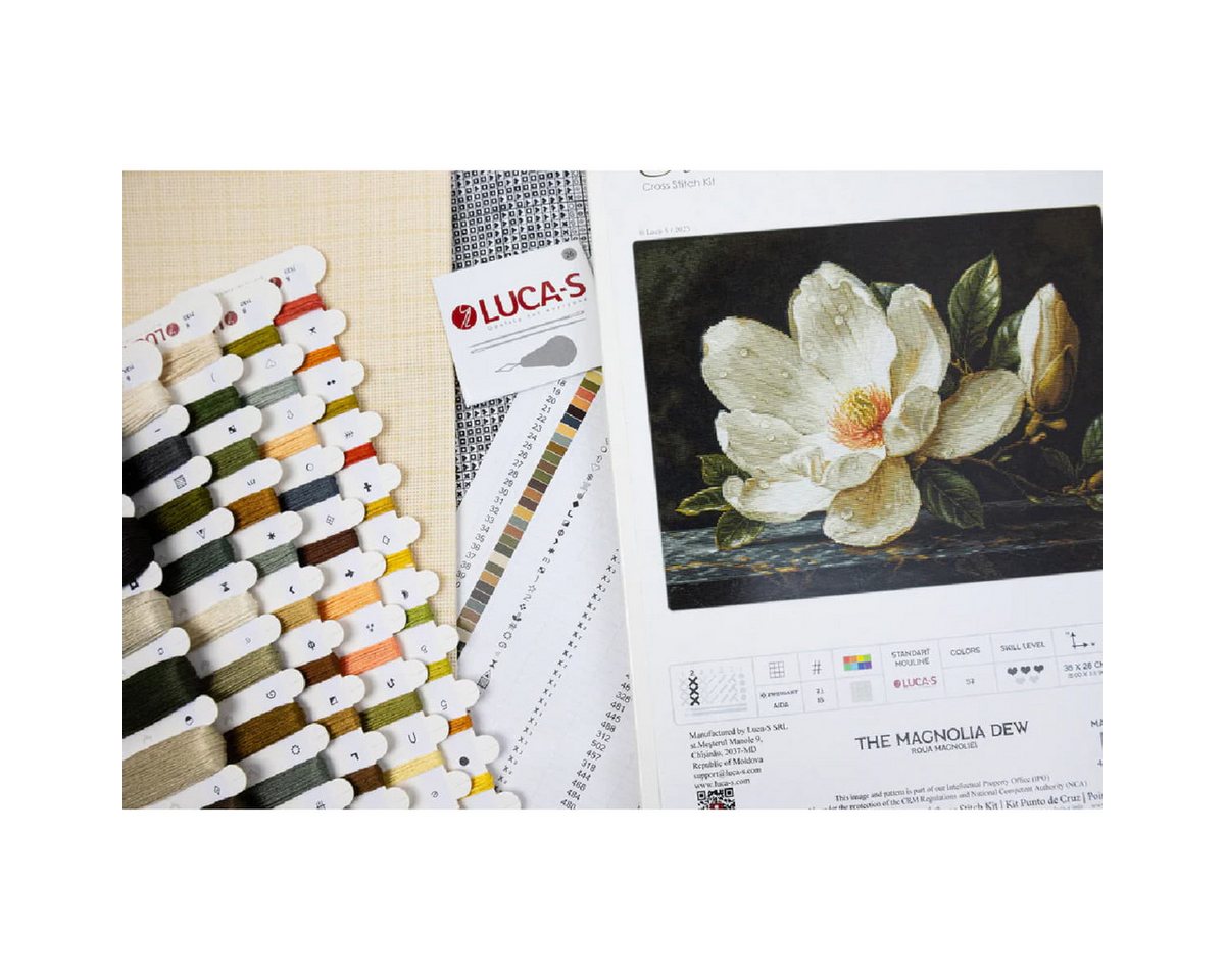 Luca-S Kreativset Luca-S Kreuzstich Stickpackung "Gold Collection, Der Magnolientau",..., (embroidery kit by Marussia) Bild 3