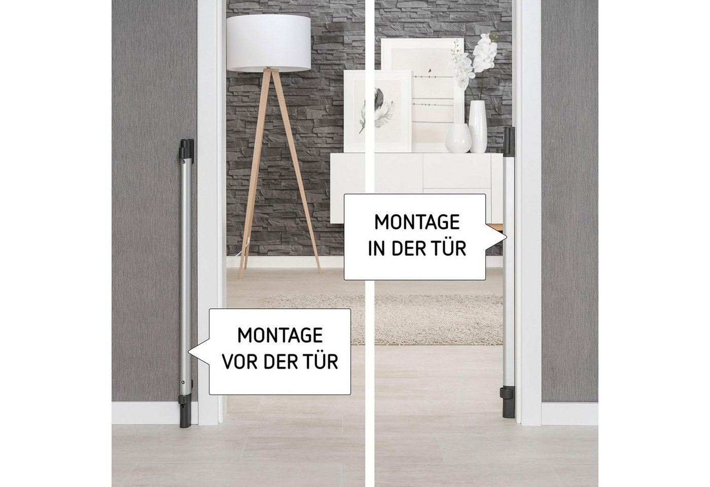 Reer Türschutzgitter Baby Schutzgitter 76-106 cm Tür- und Treppengitter Kindersicherung, Schutzgitter Kinderschutzgitter Treppenschutzgitter Sicherheitsgitter Bild 2