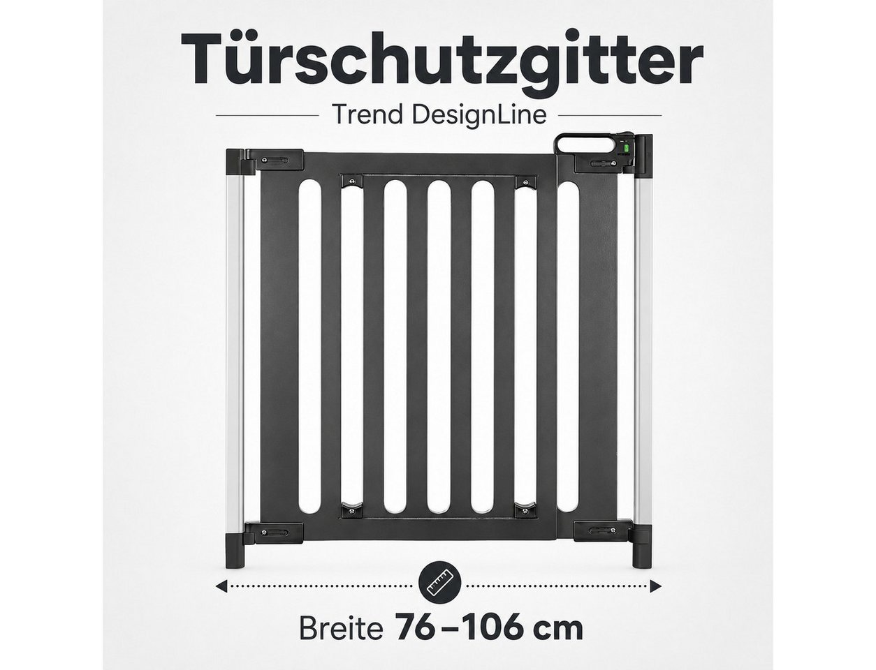 Reer Türschutzgitter Baby Schutzgitter 76-106 cm Tür- und Treppengitter Kindersicherung, Schutzgitter Kinderschutzgitter Treppenschutzgitter Sicherheitsgitter Bild 3