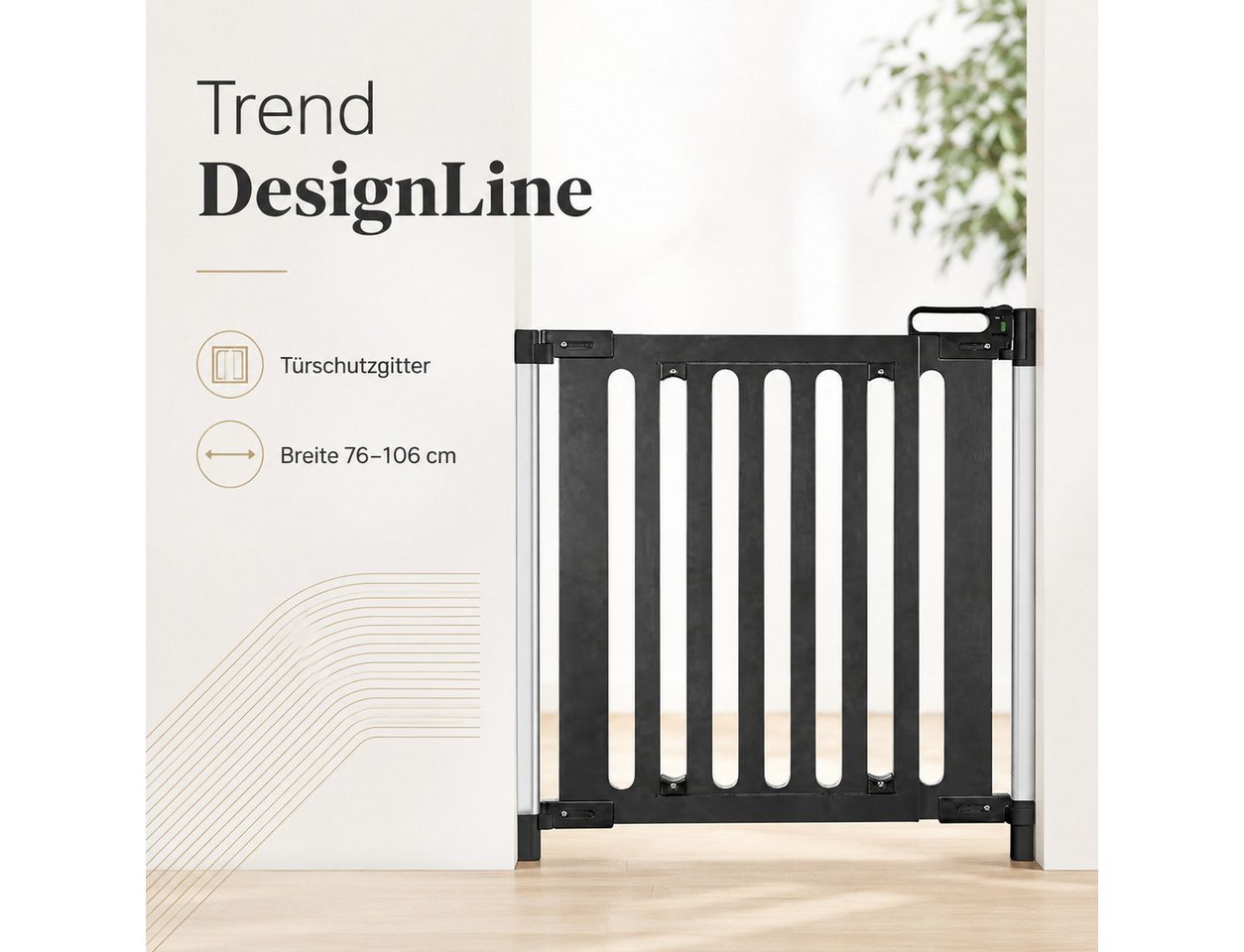 Reer Türschutzgitter Baby Schutzgitter 76-106 cm Tür- und Treppengitter Kindersicherung, Schutzgitter Kinderschutzgitter Treppenschutzgitter Sicherheitsgitter Bild 5