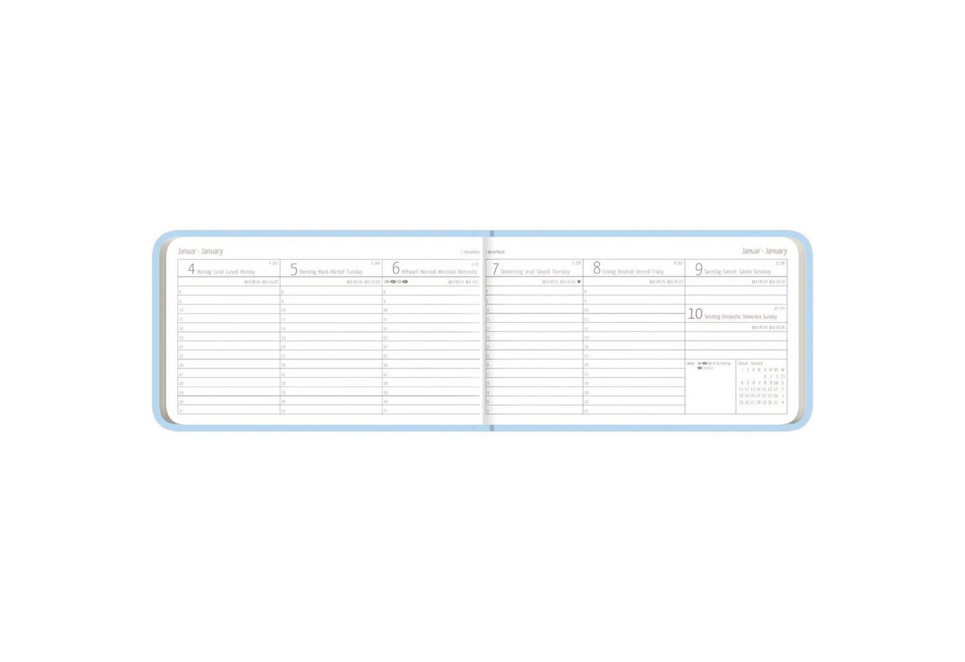 Taschenkalender MyTimer TO GO Deluxe Hellblau 2027 Bild 2