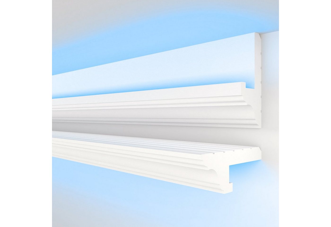 HEXIMO Eckprofil (LED Schattenfugenprofil Stuckleisten, indirekte Beleuchtung XPS Styropor Trockenbau Decke Beleuchtung Stuckleisten Decke (1,7 Meter HLED 16) Bild 4