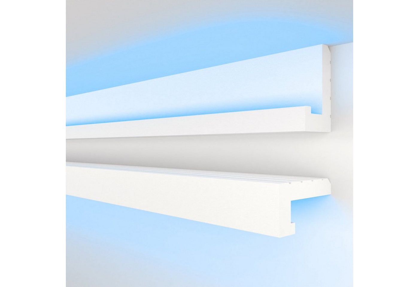 HEXIMO Eckprofil (LED-Schattenfugenprofil Stuckleisten, indirekte Beleuchtung XPS-Styropor-Trockenbau-Deckenbeleuchtung Stuckleisten-Decke (20,4 Meter HLED 11) Bild 2