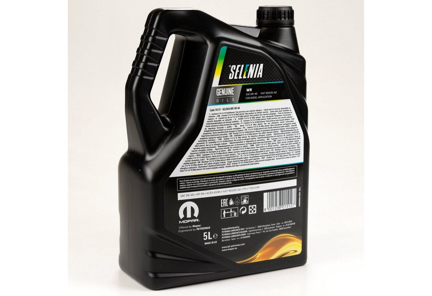 Petronas Motoröl Petronas Selenia WR 5W40 5L 5 Liter, (1-tlg), Für Fahrzeuge mit JTD Multijet+/-Dieselpartikel Bild 2