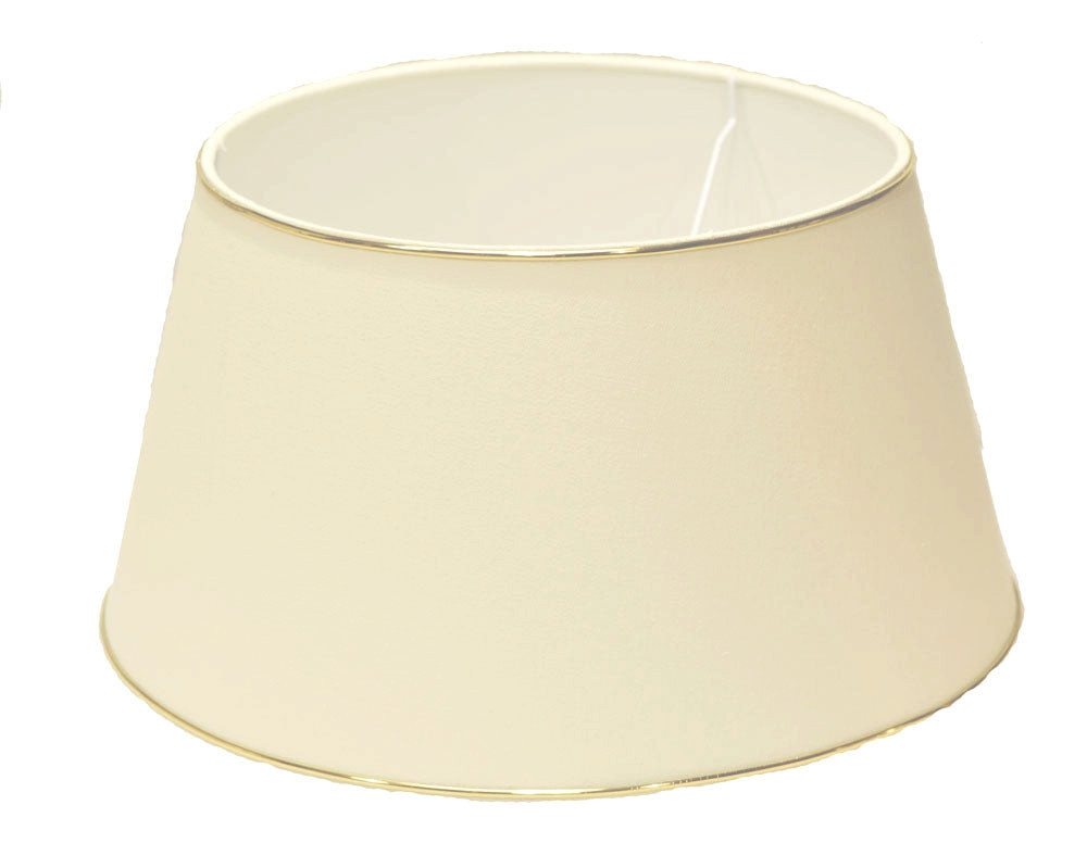 Dirk Davids Leuchten GmbH Lampenschirm Lampenschirm in Rund Leinen Weiß mit Goldprofil 20-15-13cm, Stilvolles Design mit Goldprofil Bild 3