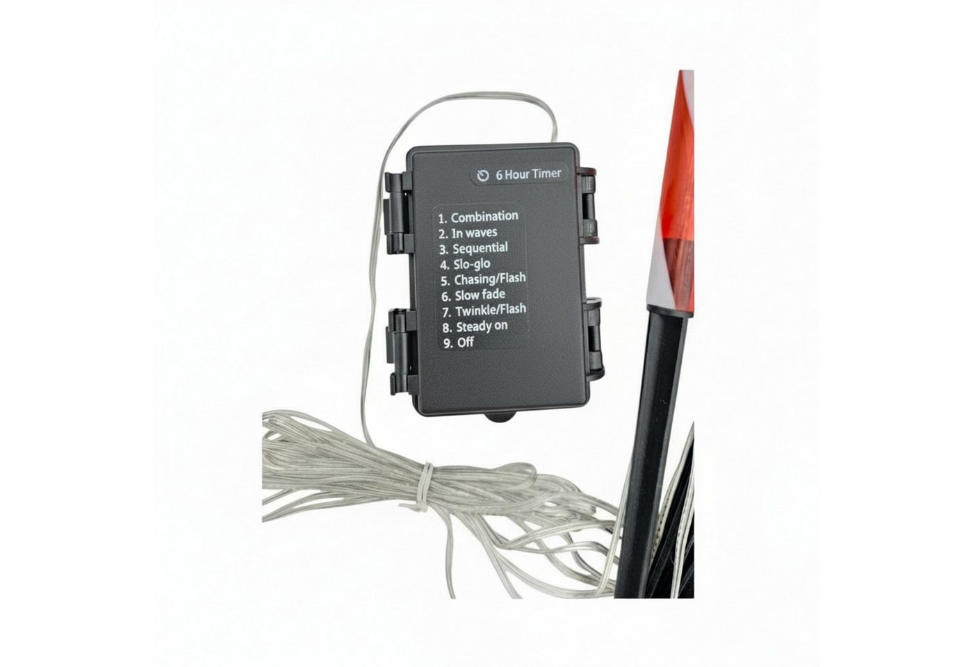 Meinposten Gartenstecker Weihnachtsschlitten Weihnachtsmann Zuckerstangen Rentier Batterie Bild 3