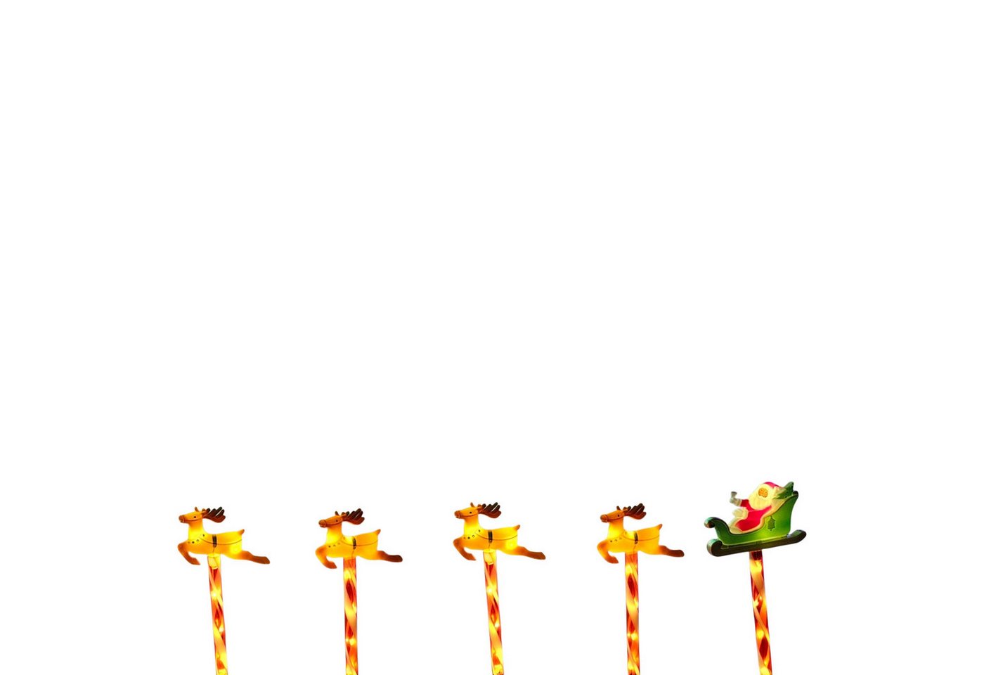 Meinposten Gartenstecker Weihnachtsschlitten Weihnachtsmann Zuckerstangen Rentier Batterie Bild 5