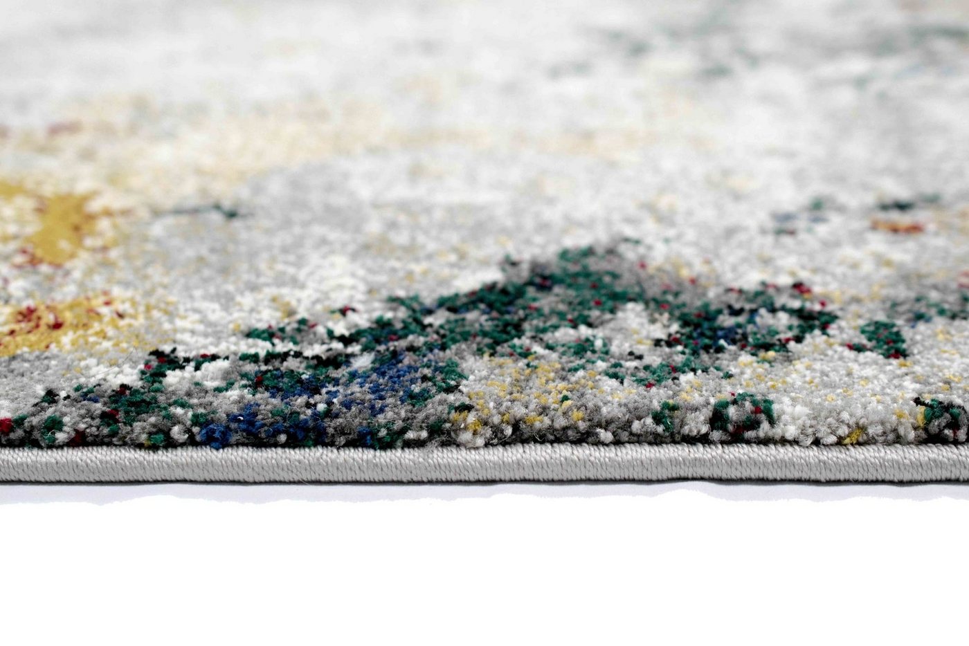 Carpetia Teppich modernes Design Wohnzimmer Flur blau grau rot - pflegeleicht, rechteckig, Höhe: 13 mm Bild 3