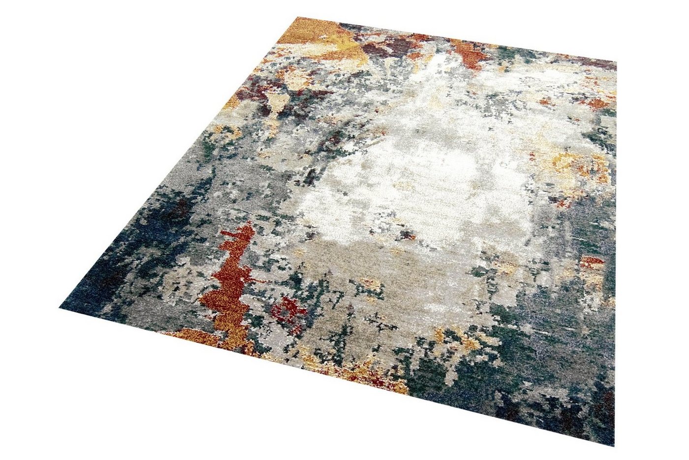 Carpetia Teppich modernes Design Wohnzimmer Flur blau grau rot - pflegeleicht, rechteckig, Höhe: 13 mm Bild 5