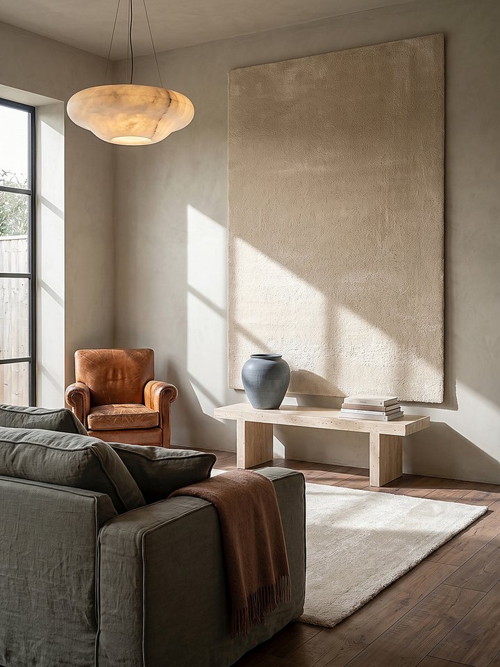 KADIMA DESIGN Teppich ALDAN Teppichläufer Beige 60x110 Uni Polyester Antirutsch Wohnzimmer, Läufer, Höhe: 17 mm, Trittschalldämmend, Strapazierfähig, Pflegeleicht, Farbecht Bild 2
