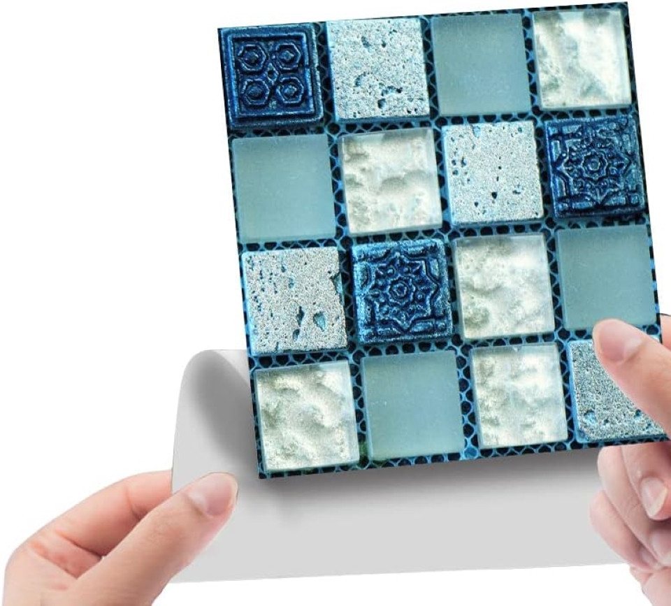 Coonoor Fliesenaufkleber Fliesen Mosaik Wandfliese 20 Stück 10x10cm, Selbstklebend PVC (20 St), Hitzebeständig, Sehr starke Klebefähigkeit, für Küche, Bad und Subway Bild 3