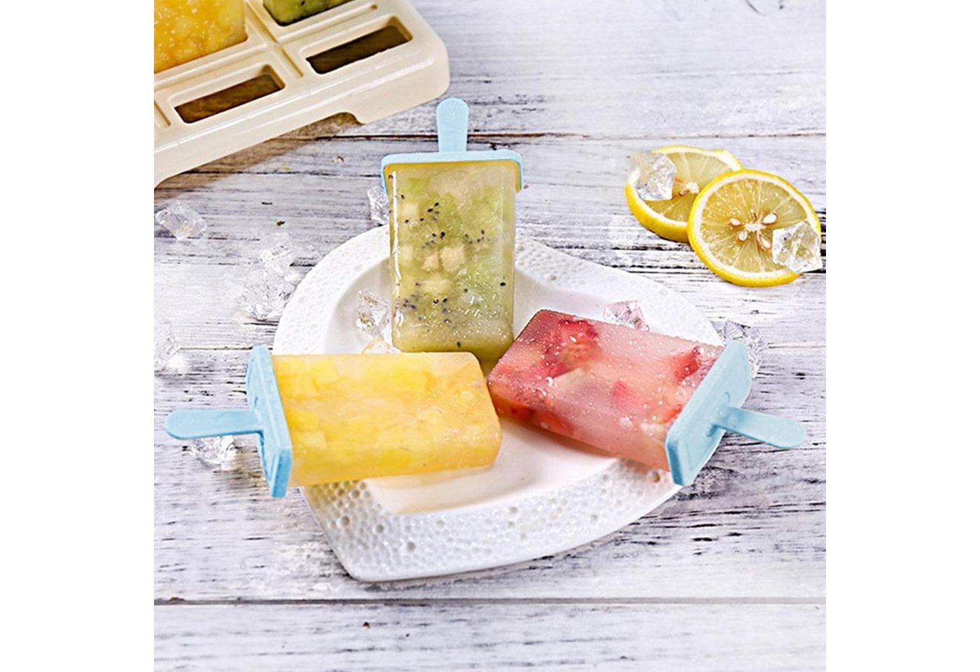 Coonoor Eisform 9 Eisförmchen wiederverwendbar Formen Eiscreme DIY Ideen Eis am Stiel, für Kinder und Erwachsene Stieleisformen Bild 2
