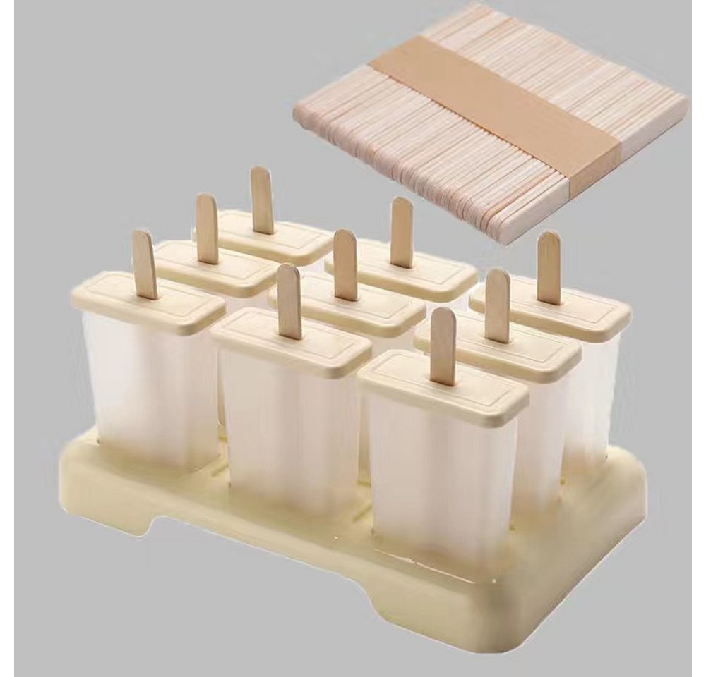 Coonoor Eisform 9 Eisförmchen wiederverwendbar Formen Eiscreme DIY Ideen Eis am Stiel, für Kinder und Erwachsene Stieleisformen Bild 3