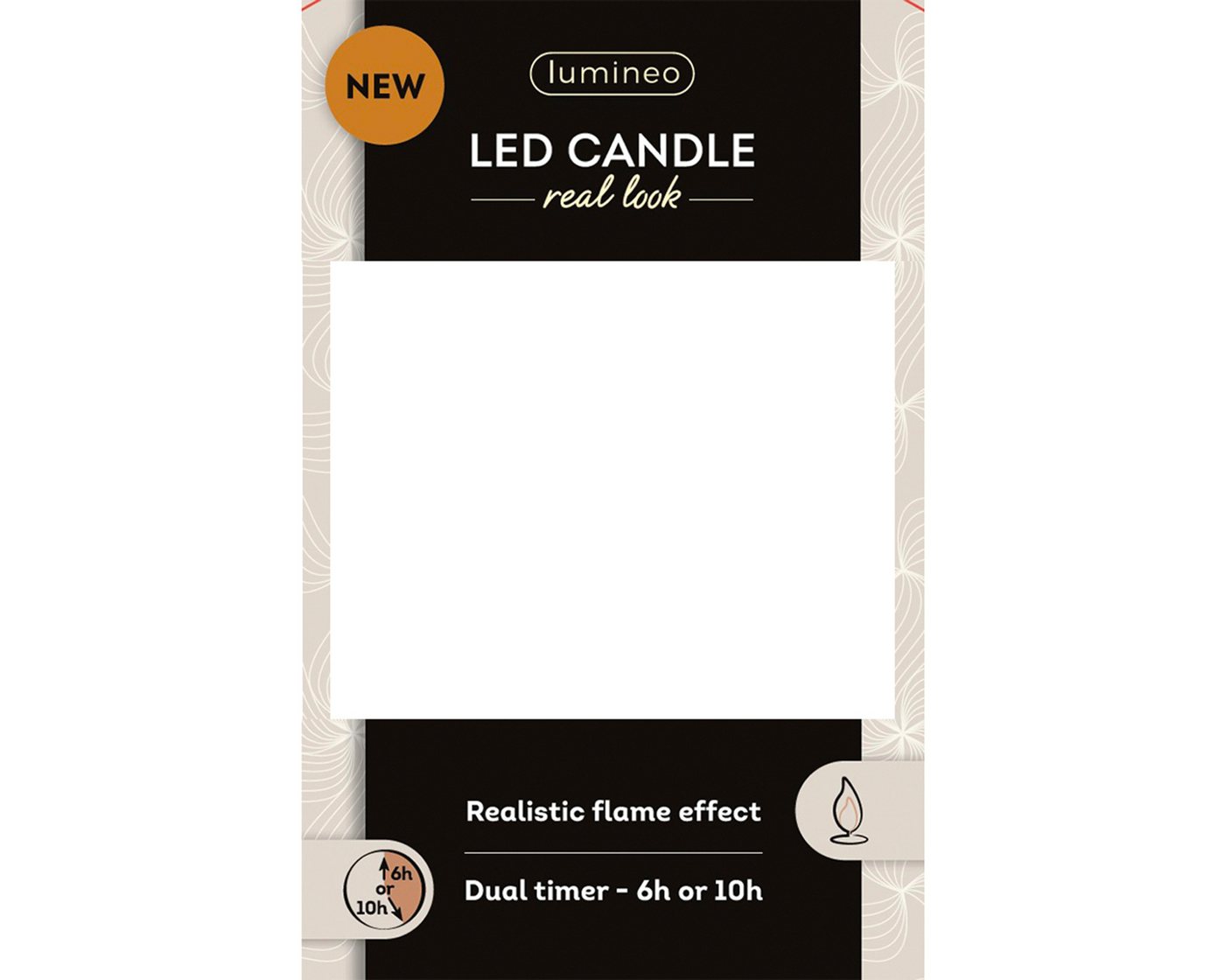 Lumineo LED-Kerze, Timer, warmweiß, LED Kerze 7,5x9,5cm mit Timer Wachs Flacker-Effekt Gold / Warmweiß Bild 5