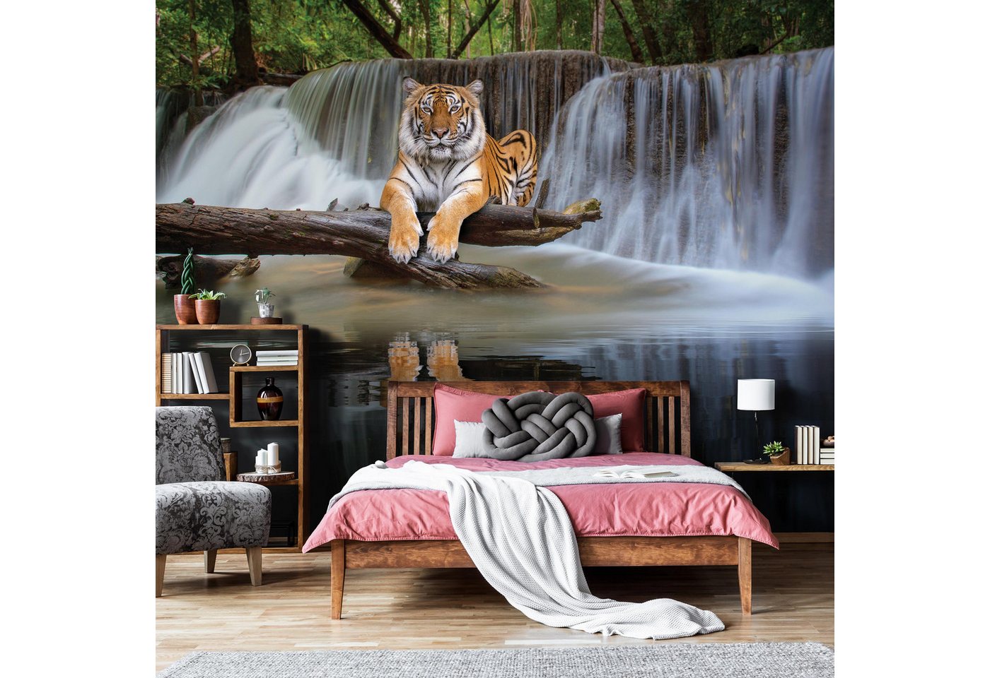 Wallarena Fototapete Wasserfall - Mehrfarbig - Modern - Vlies - Schlafzimmer, glatt, 104x70cm Bild 5