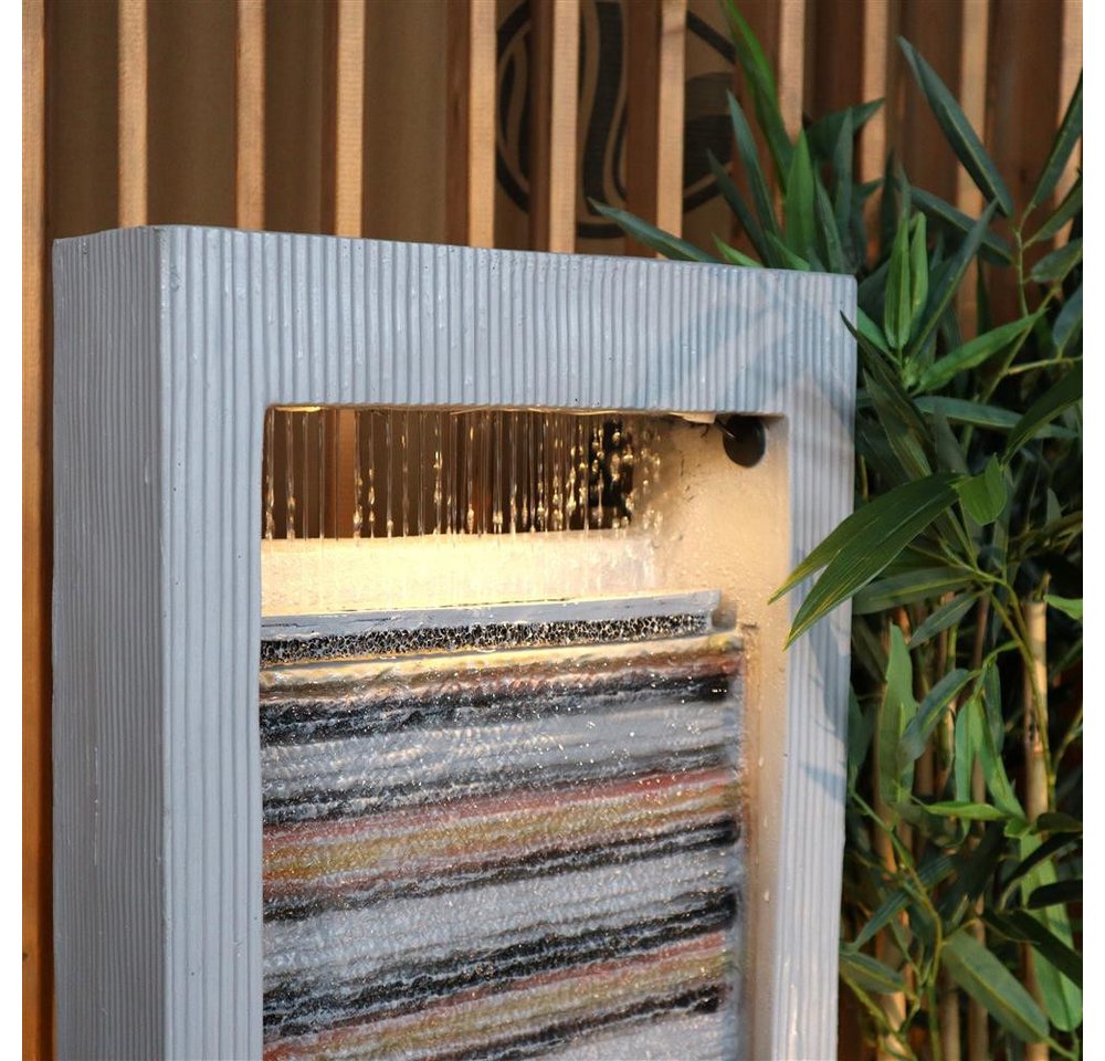 Wacredo Gartenbrunnen Premium Wasserspiel Komplettset Namibia, Wasserbecken BxT: 41x18 cm, Gesamtmaß: 41 x 18 x 100cm (L x B x H)
