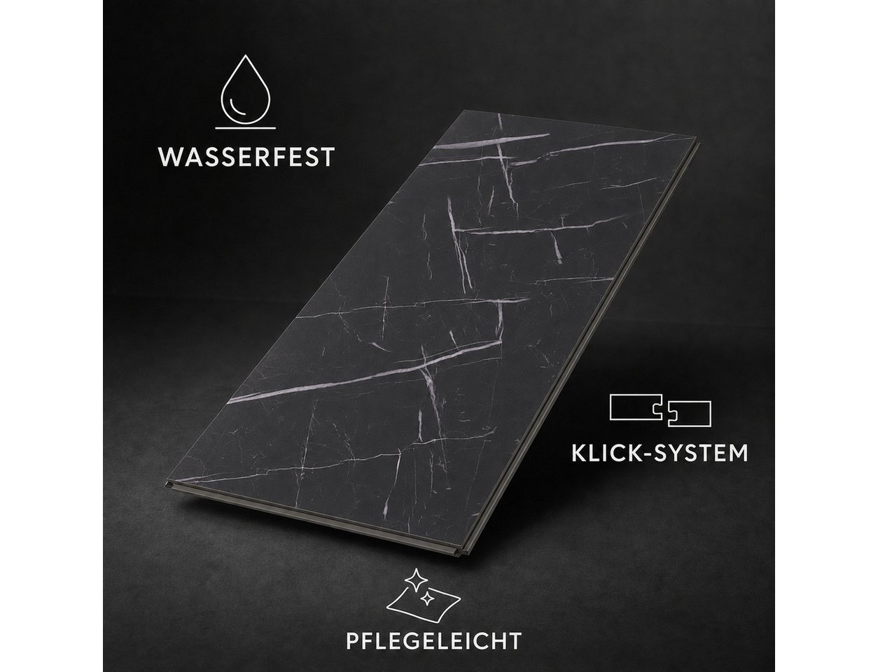 Berti Graf Designboden SPC Klick-Vinylboden 4 mm, 60 x 30 cm, wasserfest, antistatisch, pflegeleicht, kleberfrei, für Badezimmer Bild 4