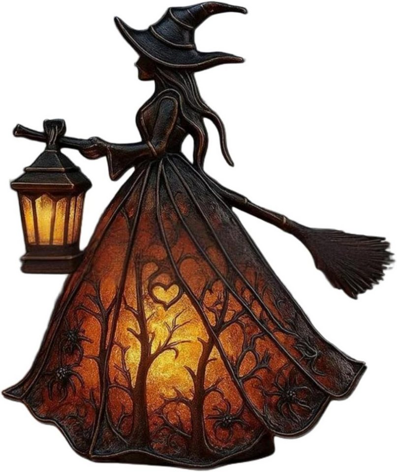 FELIXLEO Außen-Stehlampe Halloween Hexenlampe, gotische Hexenhut Nachtlampe, warmes Licht, Deko Bild 2