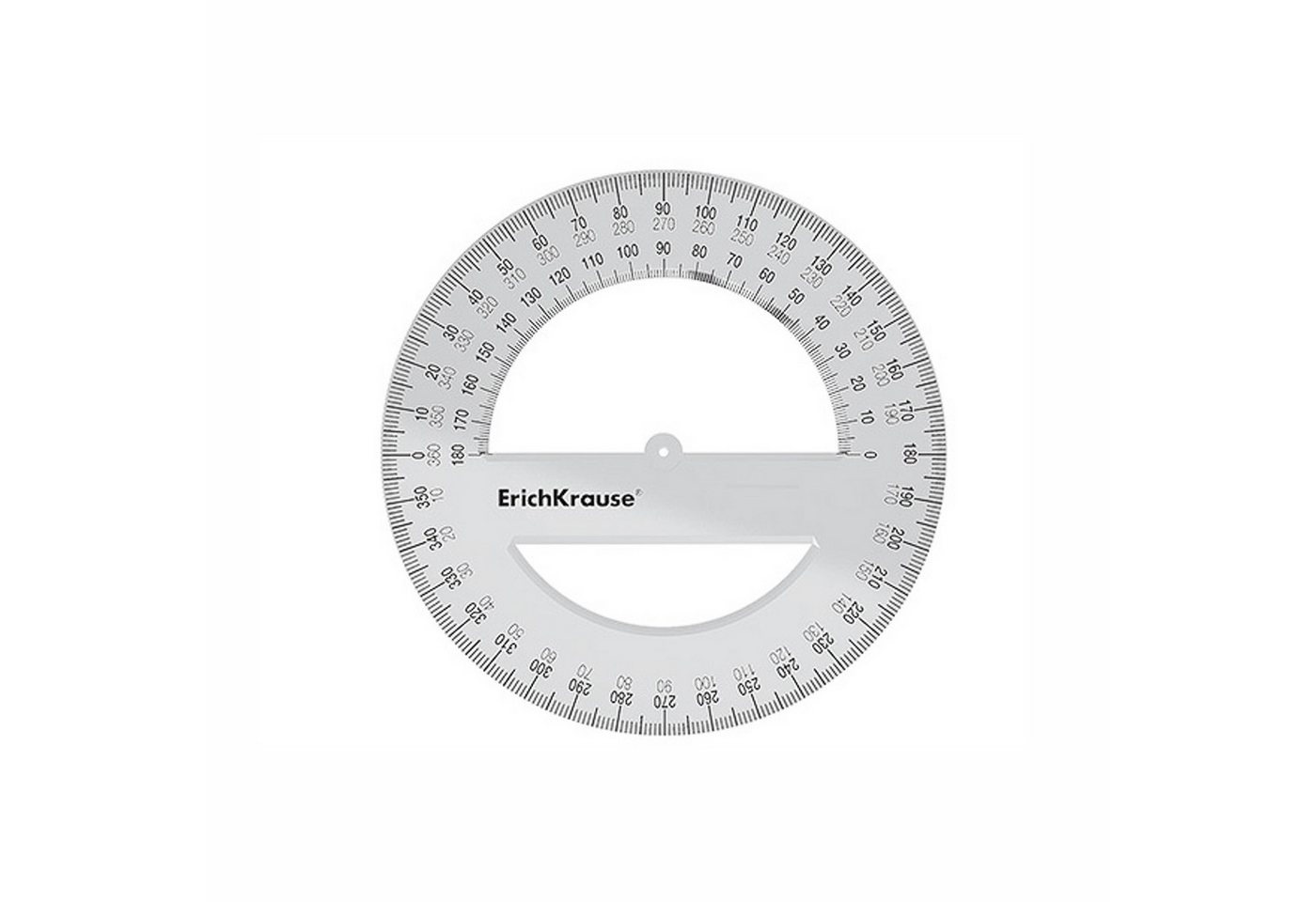 Erich Krause Lineal, Vollkreis Winkelmesser 360° Lineal 12 cm Kunststoff klar transparent
