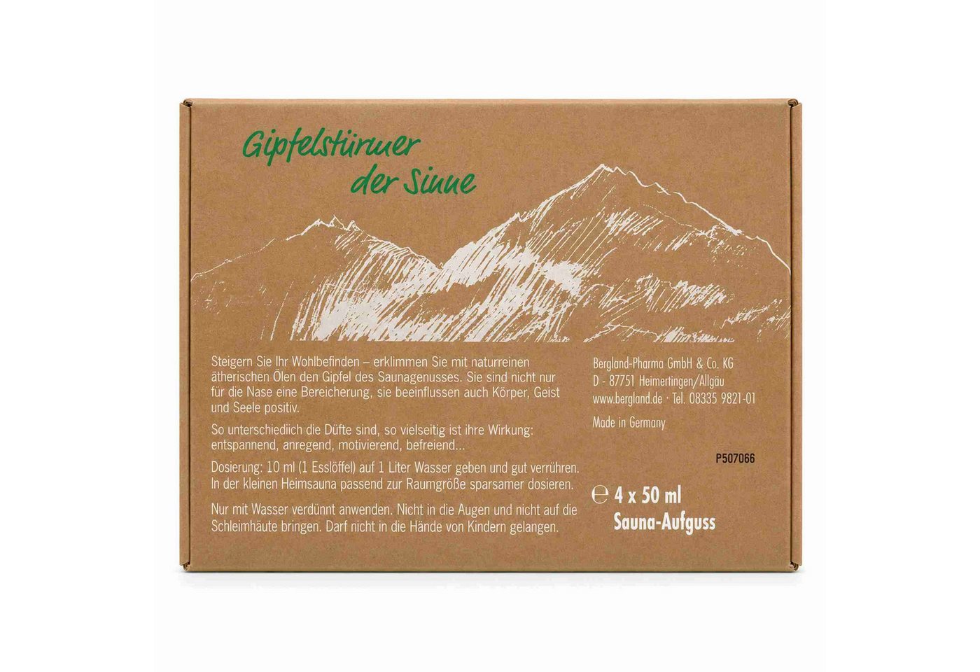 Bergland Sauna-Aufgussset SAUNEN mit Spaß 4 versch.Sorten Konzentrat