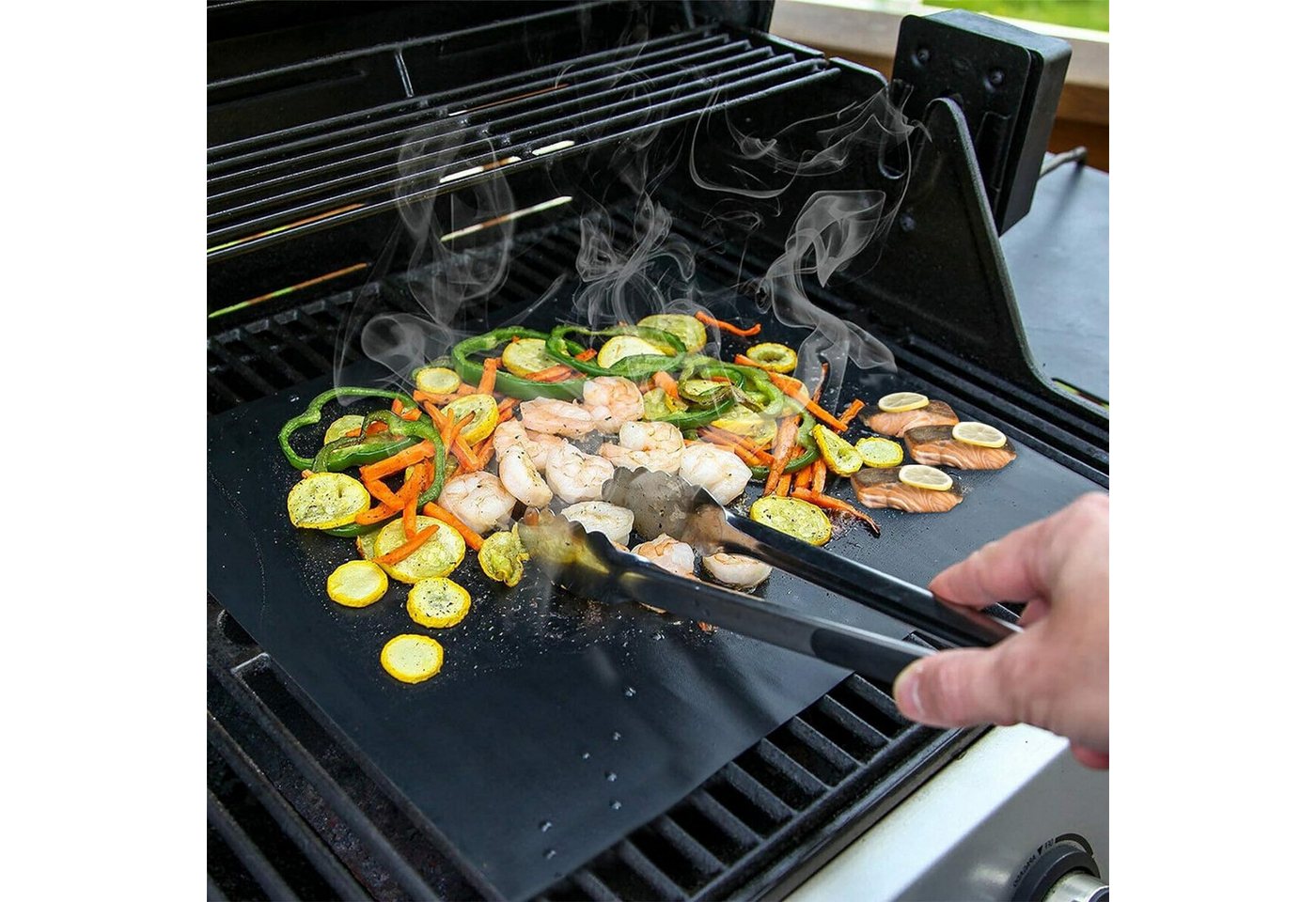 Coonoor Grillplatte BBQ Grillmatte, Gasgril Backpapier Backmatten (2-St) Bild 4