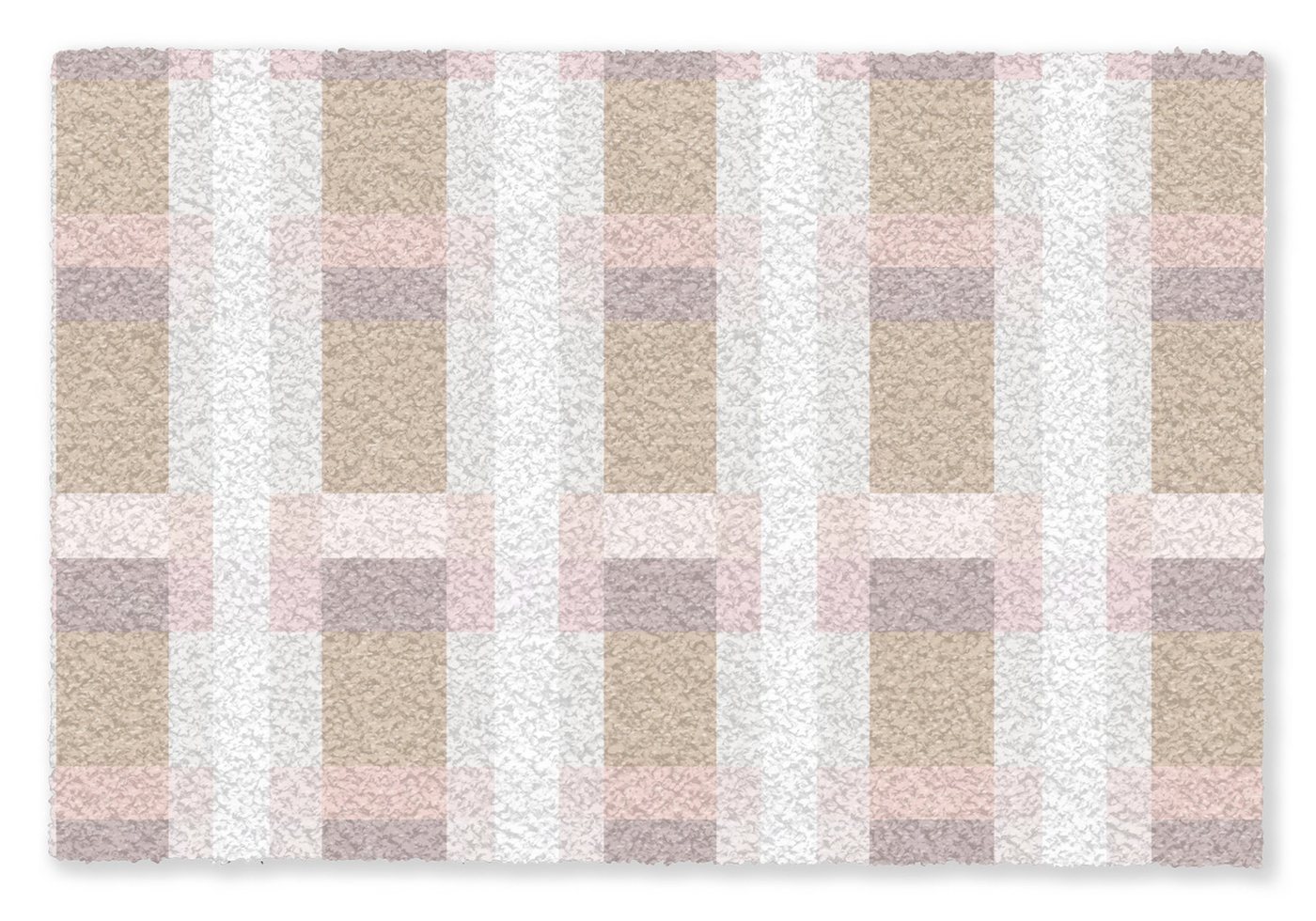 MuchoWow Fußmatte Karomuster - Erdtöne - Minimalistisch, Rechteckig, innen Schmutzfangmatte, Tür, Schmutzfänger Flur, Teppich 60x40 cm