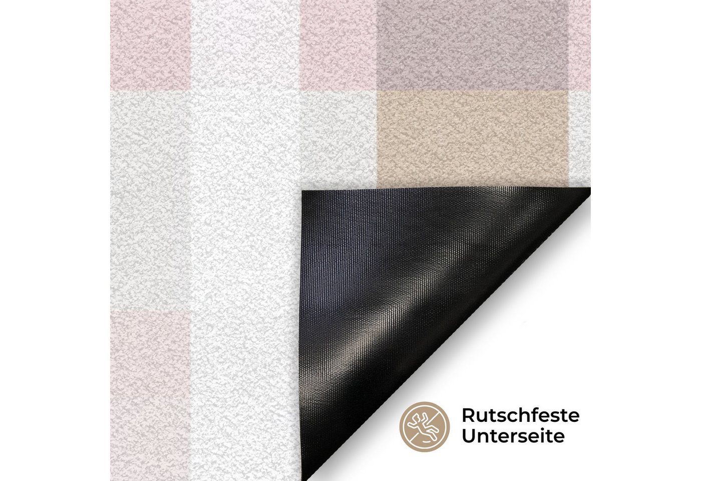 MuchoWow Fußmatte Karomuster - Erdtöne - Minimalistisch, Rechteckig, innen Schmutzfangmatte, Tür, Schmutzfänger Flur, Teppich 60x40 cm Bild 2