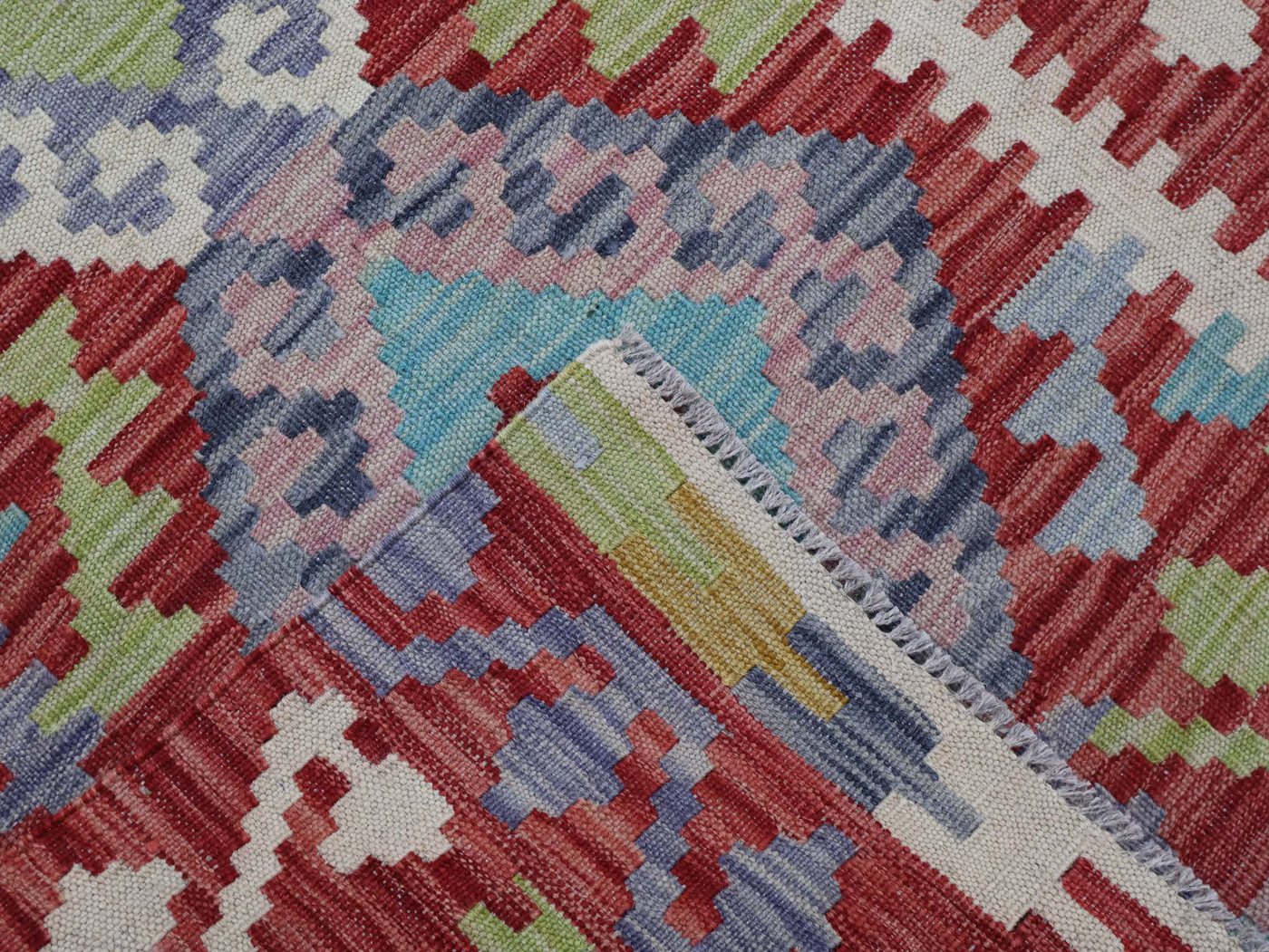 CABBEL Orientteppich 289x83 cm Kilim Multicolor Kelim Teppich Schurwolle Handgewebt Unikat, rechteckig, Höhe: 4 mm, 100% Schurwolle – weich und pflegeleicht Bild 5