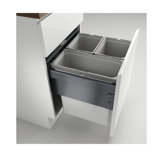 Naber Einbaumülleimer Cox® Base 460 S/500-3, hellgrau