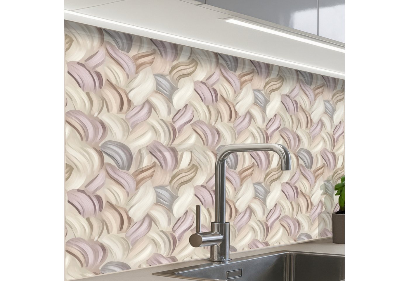 KitchenYeah Küchenrückwand Muster selbstklebend (keine Folie) Abstrakt - Gewellt - Pastell, (1-tlg), Spritzschutz, Küche, Rückwand, Küchenwand, Küchenfront, 30x20 cm Bild 3