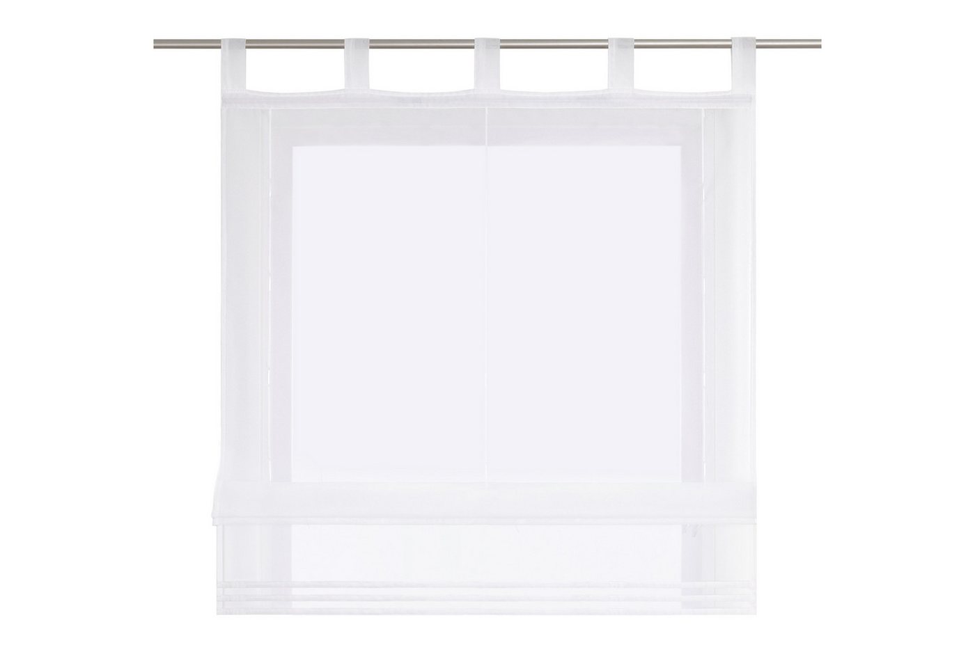 Delien Raffrollo vielseitiger Kurzrollo Sophia in uni‑Farbe, Fensterrollo für Fenster, mit Schlaufen, Voile Uni Wohnzimmer Gardine Bild 5
