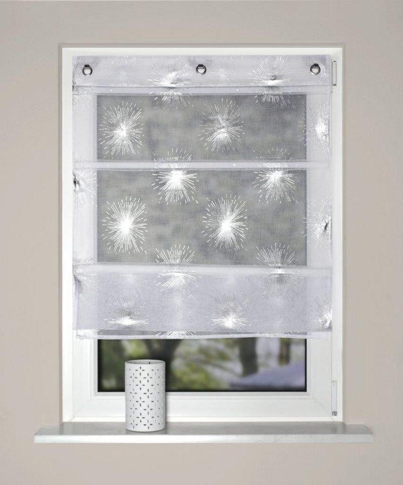 HOME WOHNIDEEN Magnetrollo Magnetrollo Leinenoptik FELISHA - versch. Größen, mit Ösen, ohne Bohren Bild 2