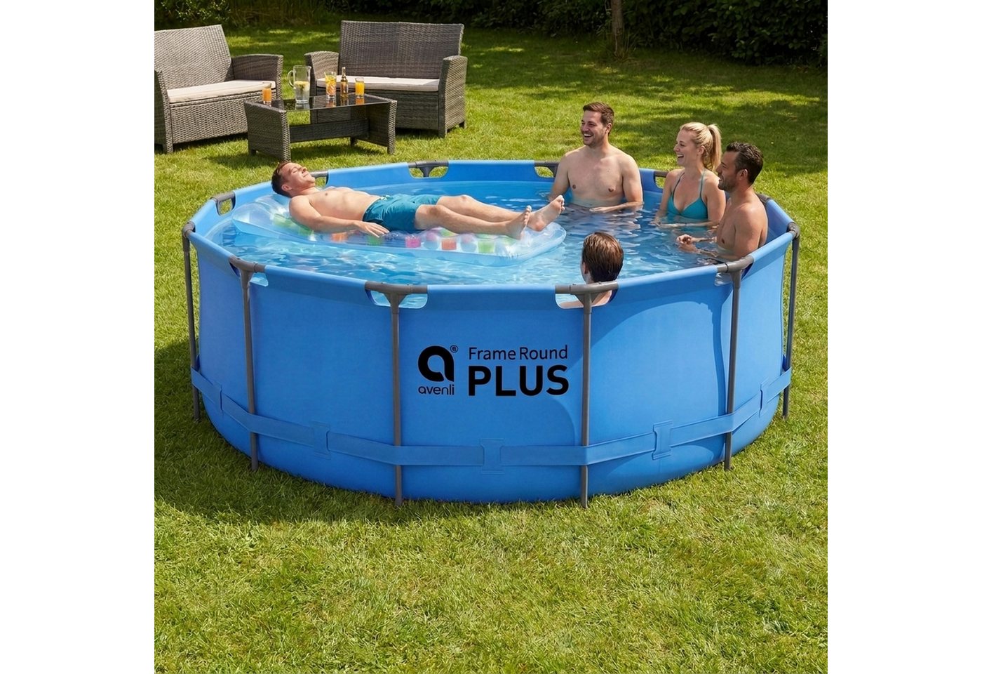 Avenli Framepool Frame Plus Pool 366x100 cm, Aufstellpool (Stahlrahmenpool, ohne Zubehör), Auch als Ersatzpool geeignet