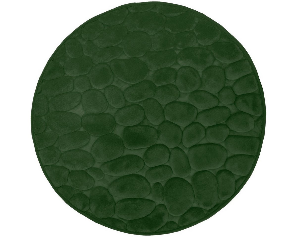 Euroshowers GmbH Badematte Memory Foam Bellarina Dunkelgrün Ø60 cm, Memory funktion, Rutschhemmende Beschichtung auf der Unterseite, 100% polyester, memory foam (stoppning), latex SBR, Rund, Memory funktion, Rutschhemmende Beschichtung auf der Unterseite