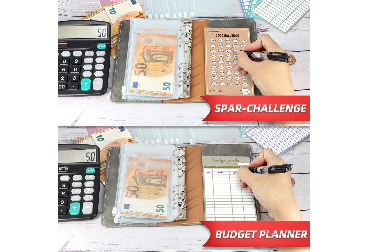 LuxusKollektion Notizbuch Budget Planner Deutsch Startset mit 8 Sparchallenges A6 Finanzplaner Bild 4