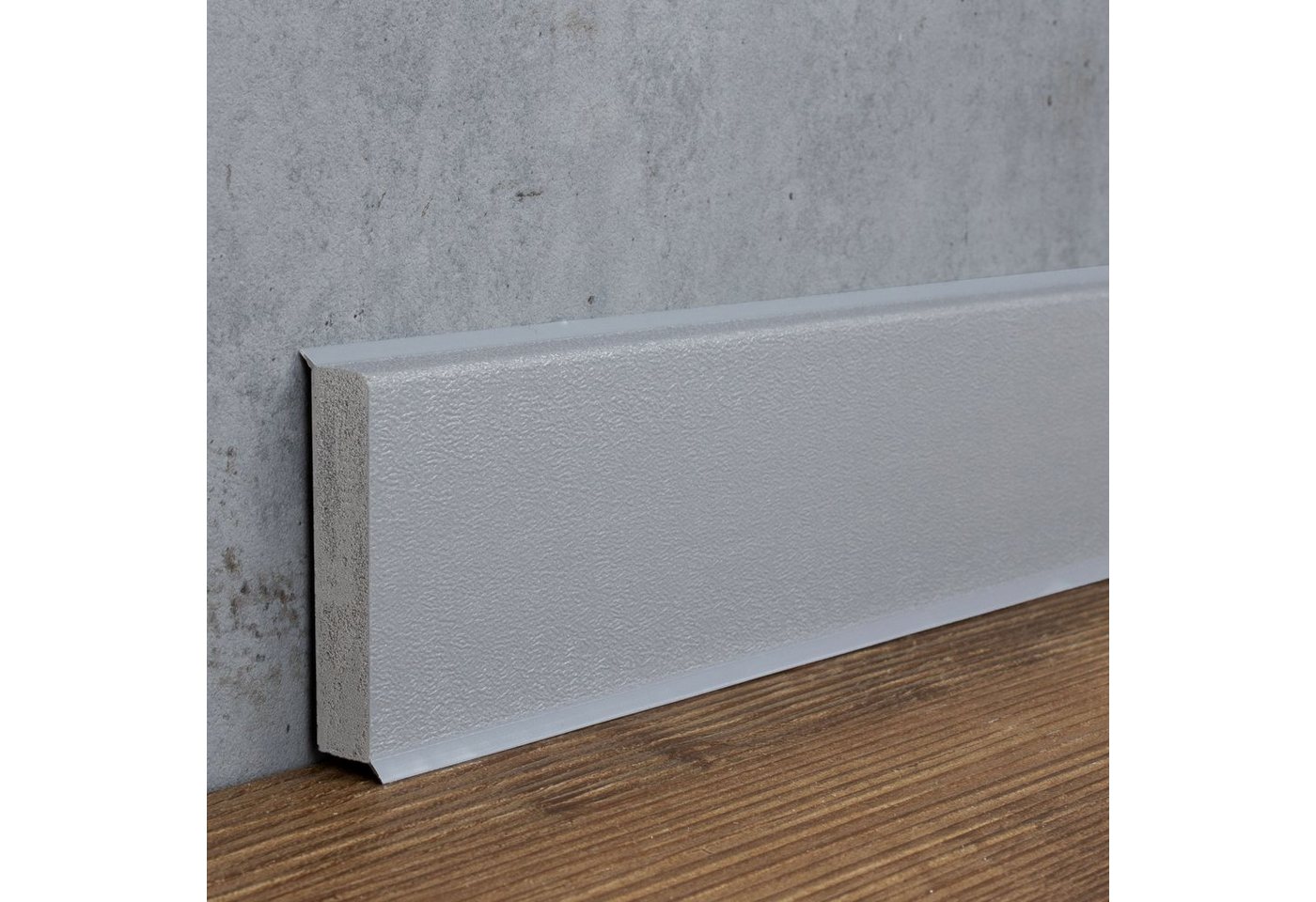 PROVISTON Sockelleiste Hartschaum PVC, 12 x 60 x 2500 mm, Hell grau, Kunststoff Fußleiste