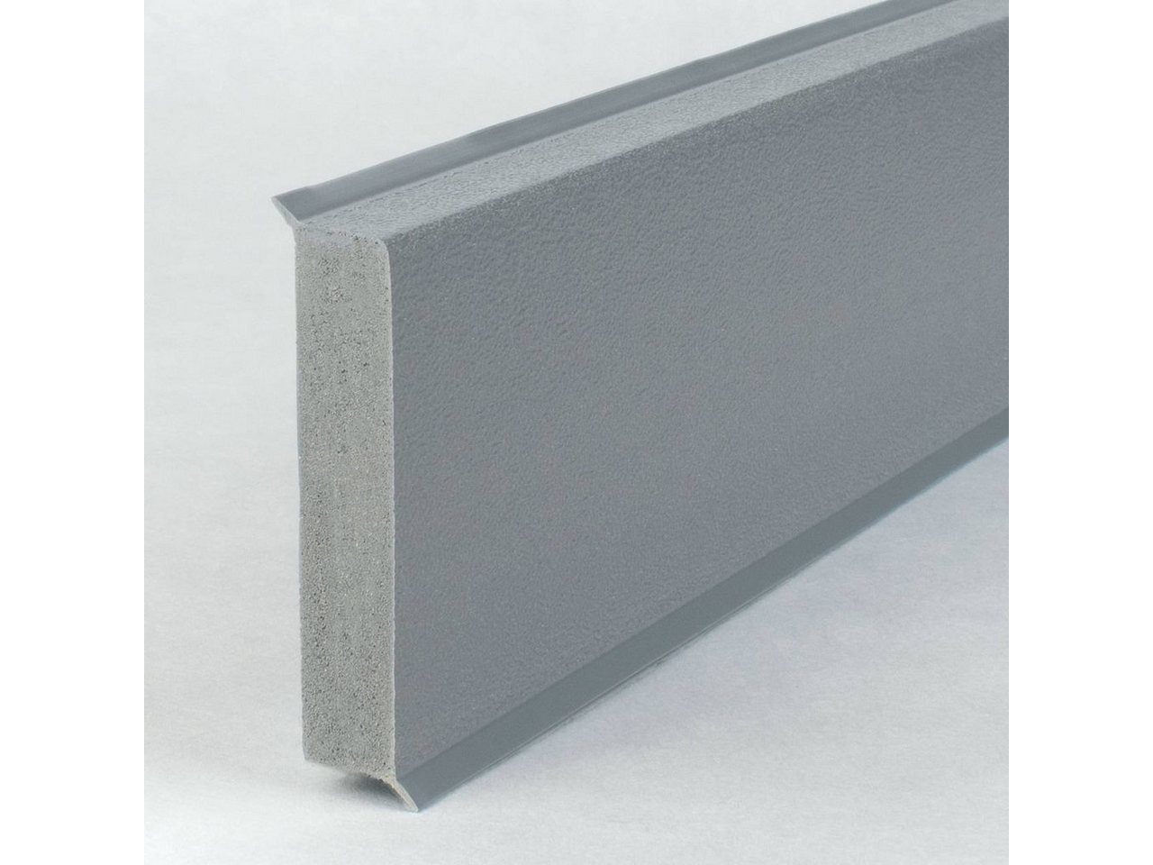 PROVISTON Sockelleiste Hartschaum PVC, 12 x 60 x 2500 mm, Hell grau, Kunststoff Fußleiste Bild 4